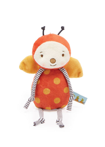 Stuffed toy ladybug with a white background