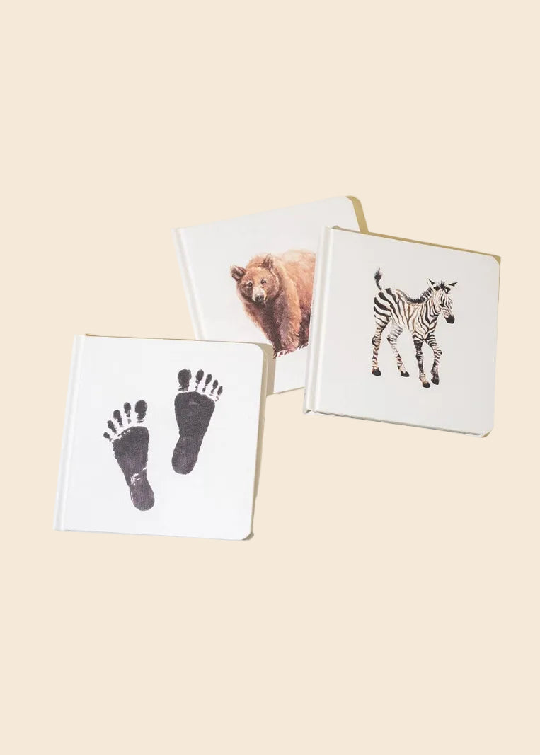 Three cards with animal illustrations on a beige background