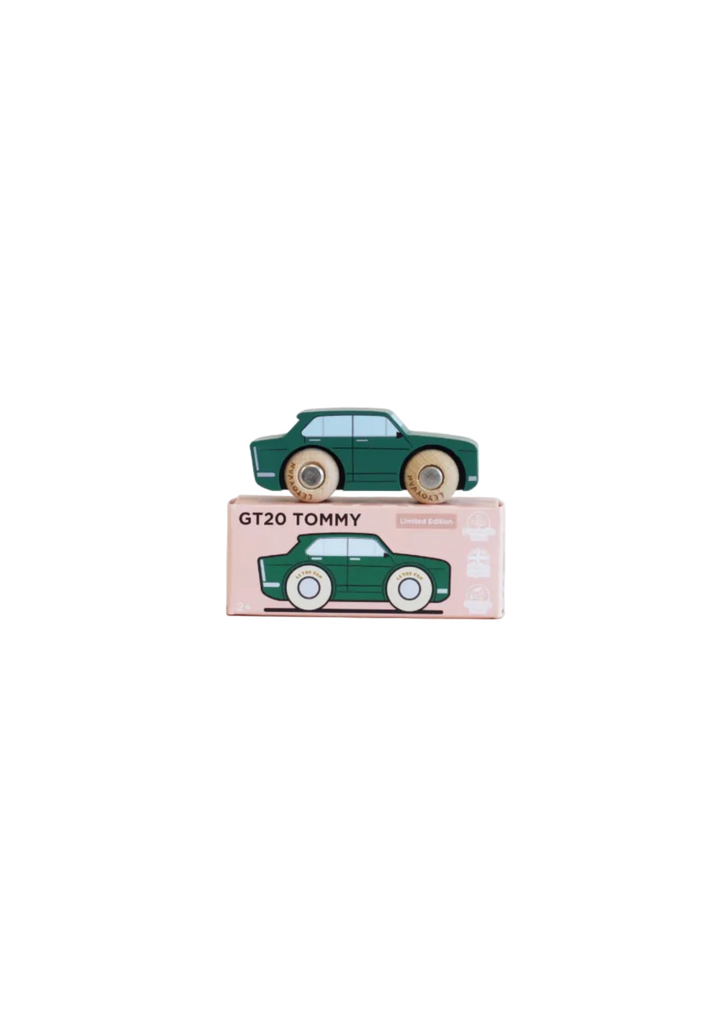Toy car model on top of its packaging box with 'GT20 Tommy' branding.