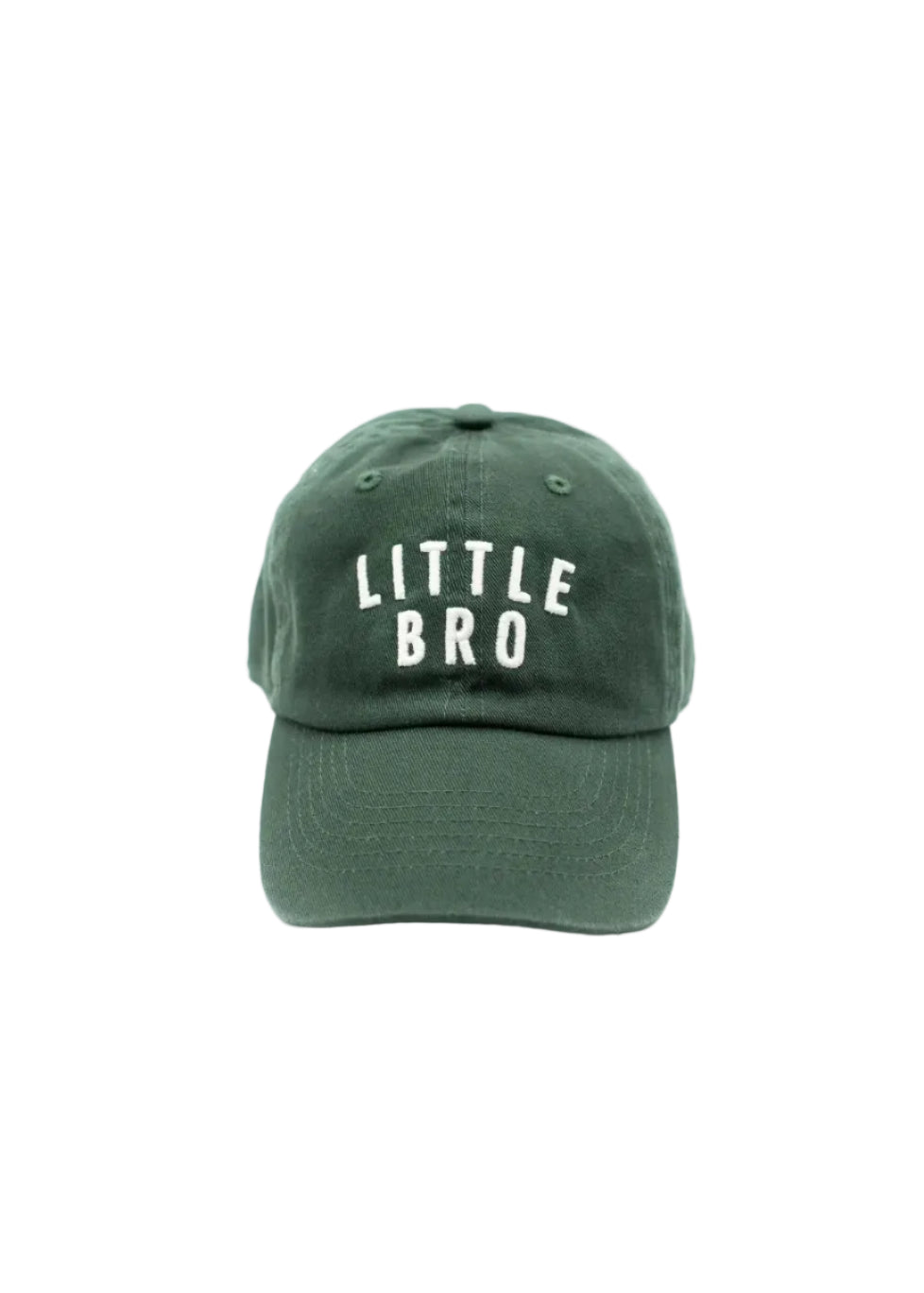 Green cap with 'LITTLE BRO' text on a white background