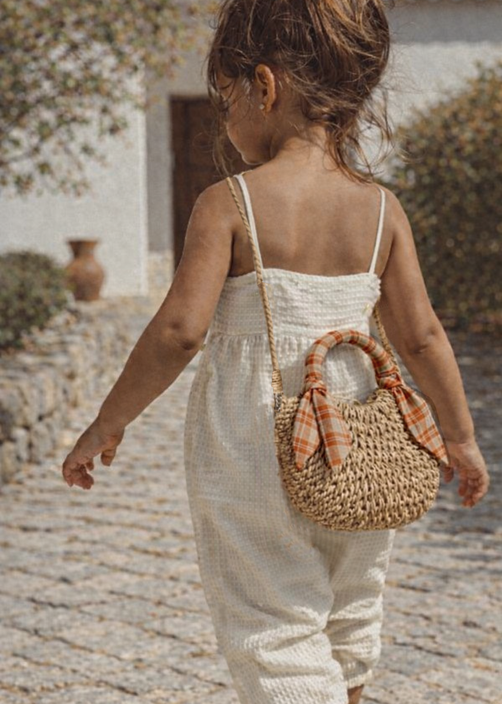 MINI STRAW BAG - HONEY PLAID