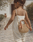 MINI STRAW BAG - HONEY PLAID