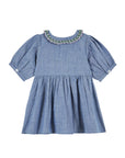 SMOCKED CHAMBRAY DRESS