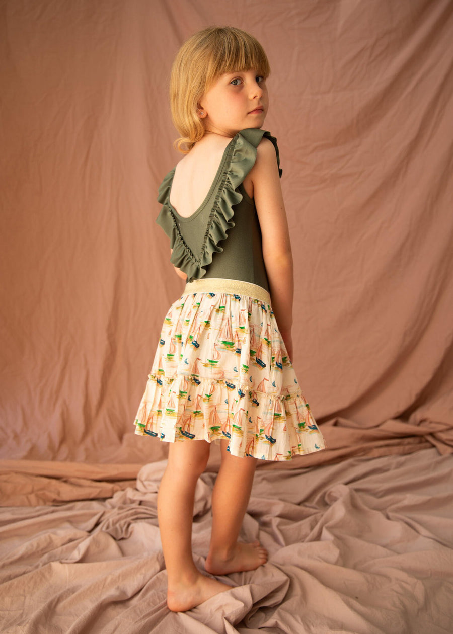 ROXETTE RUFFLE LEOTARD - MOSS