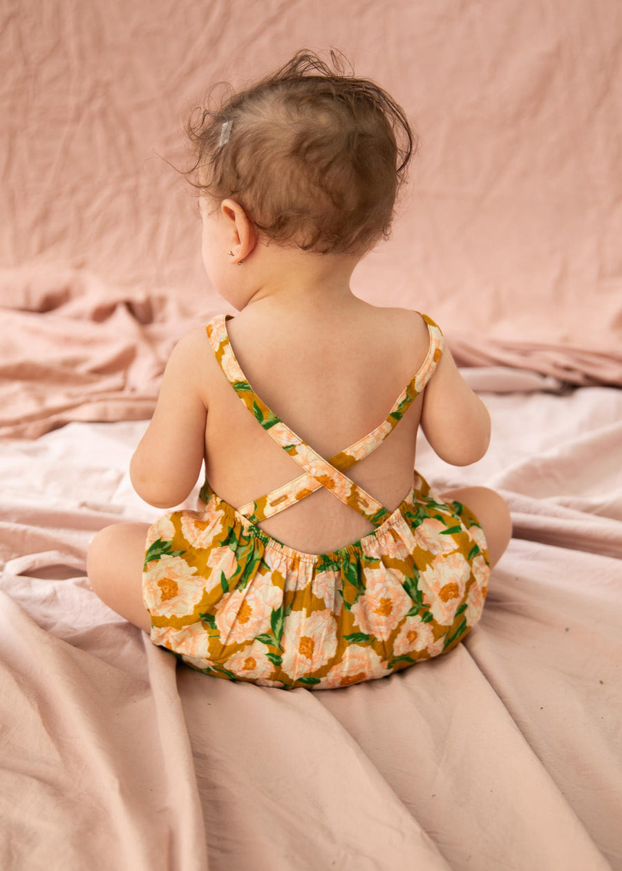 FREYA BOUQUET ROMPER - MUSTARD