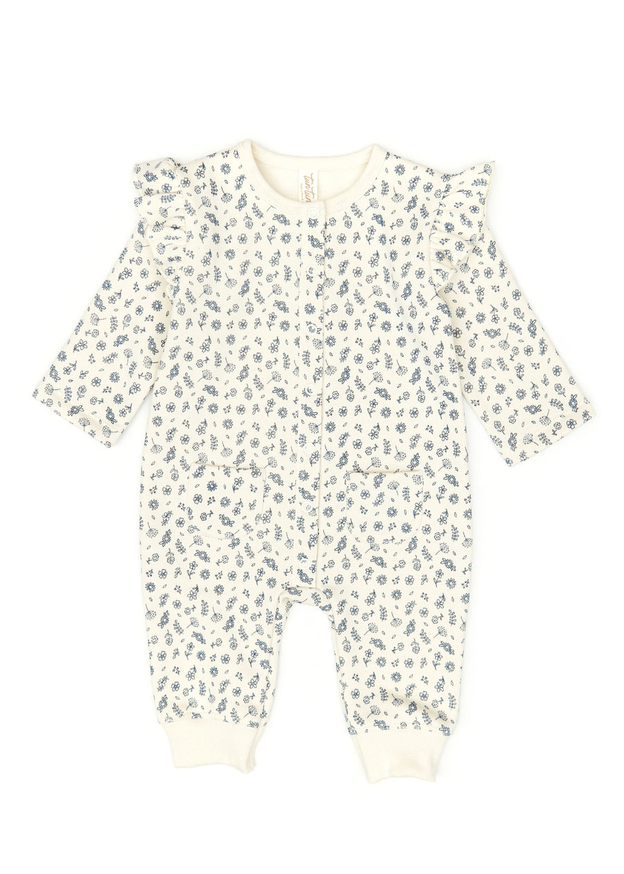 RUFFLE NAVY FLOWERS ROMPER