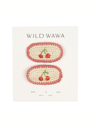 RED CHERRIES CROCHET CLIP SET