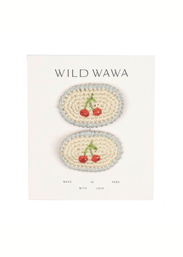 BLUE CHERRIES CROCHET CLIP SET