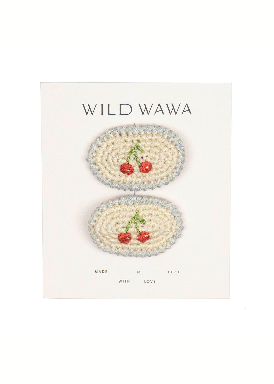 BLUE CHERRIES CROCHET CLIP SET