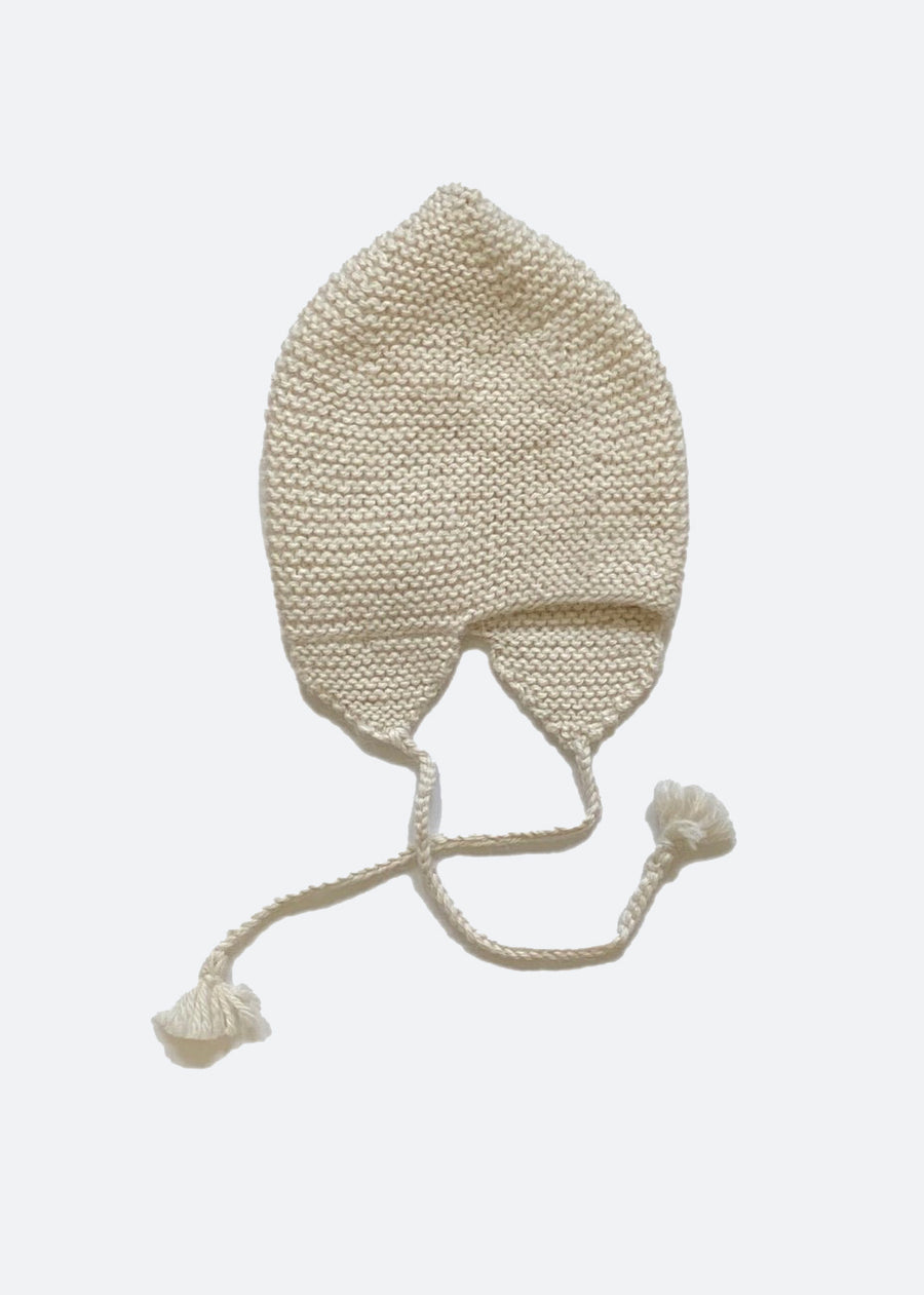 ALPACA LINK STITCH HAT - SOFT WHITE