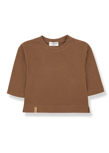 Brown long-sleeve shirt on a white background