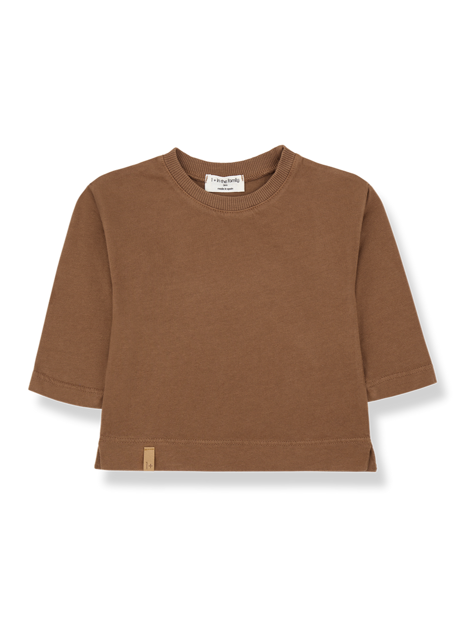 Brown long-sleeve shirt on a white background