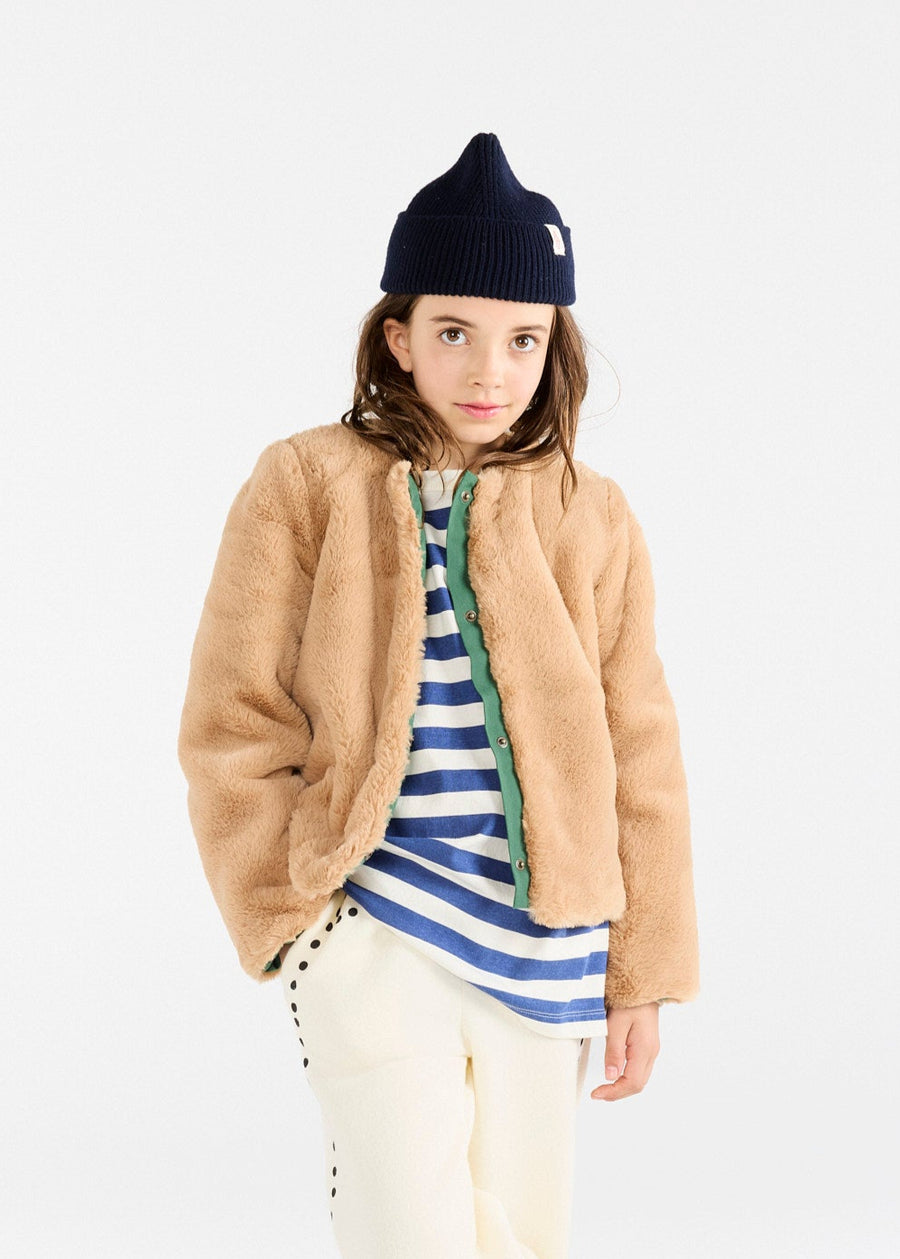 NAVY PONY BEANIE