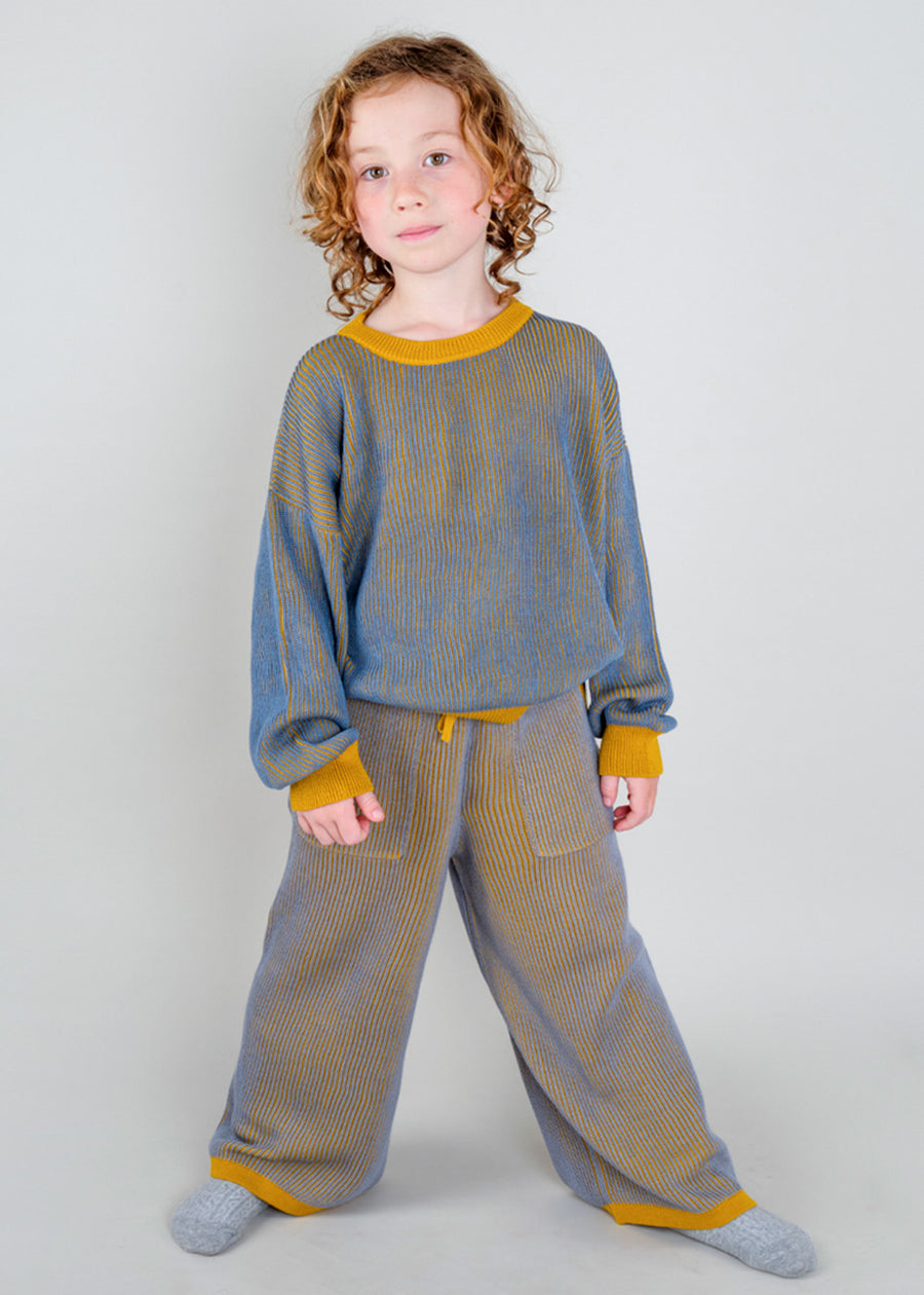 TWO TONE RIB KNIT SET - MUSTARD