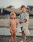 BATHING TOWEL PONCHO - FERN PLAID
