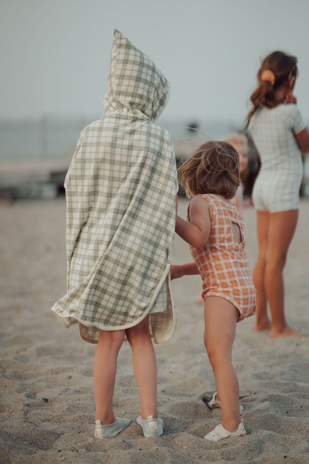BATHING TOWEL PONCHO - FERN PLAID