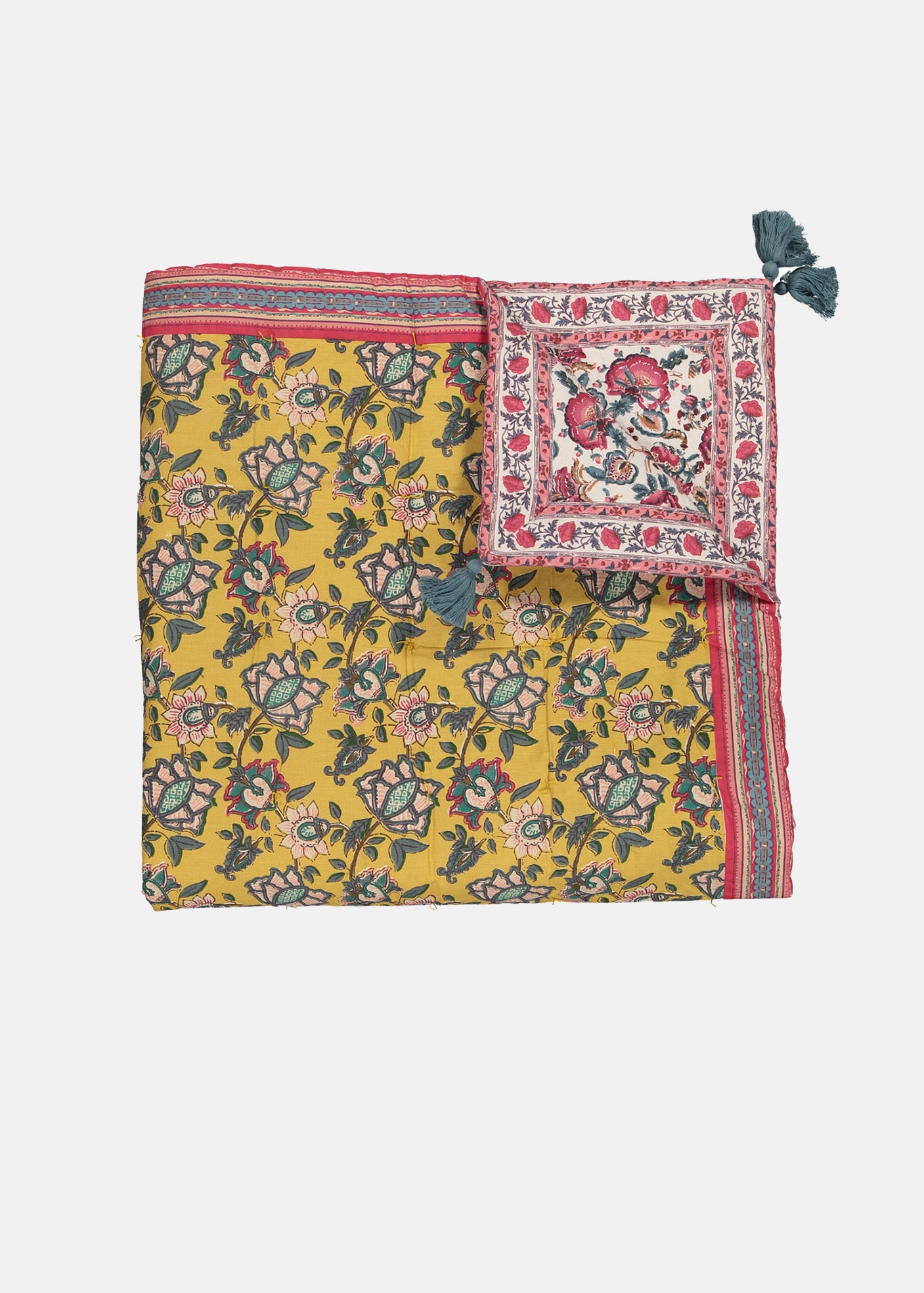 ENOHA PLAID - CREAM INDIAN FLOWERS