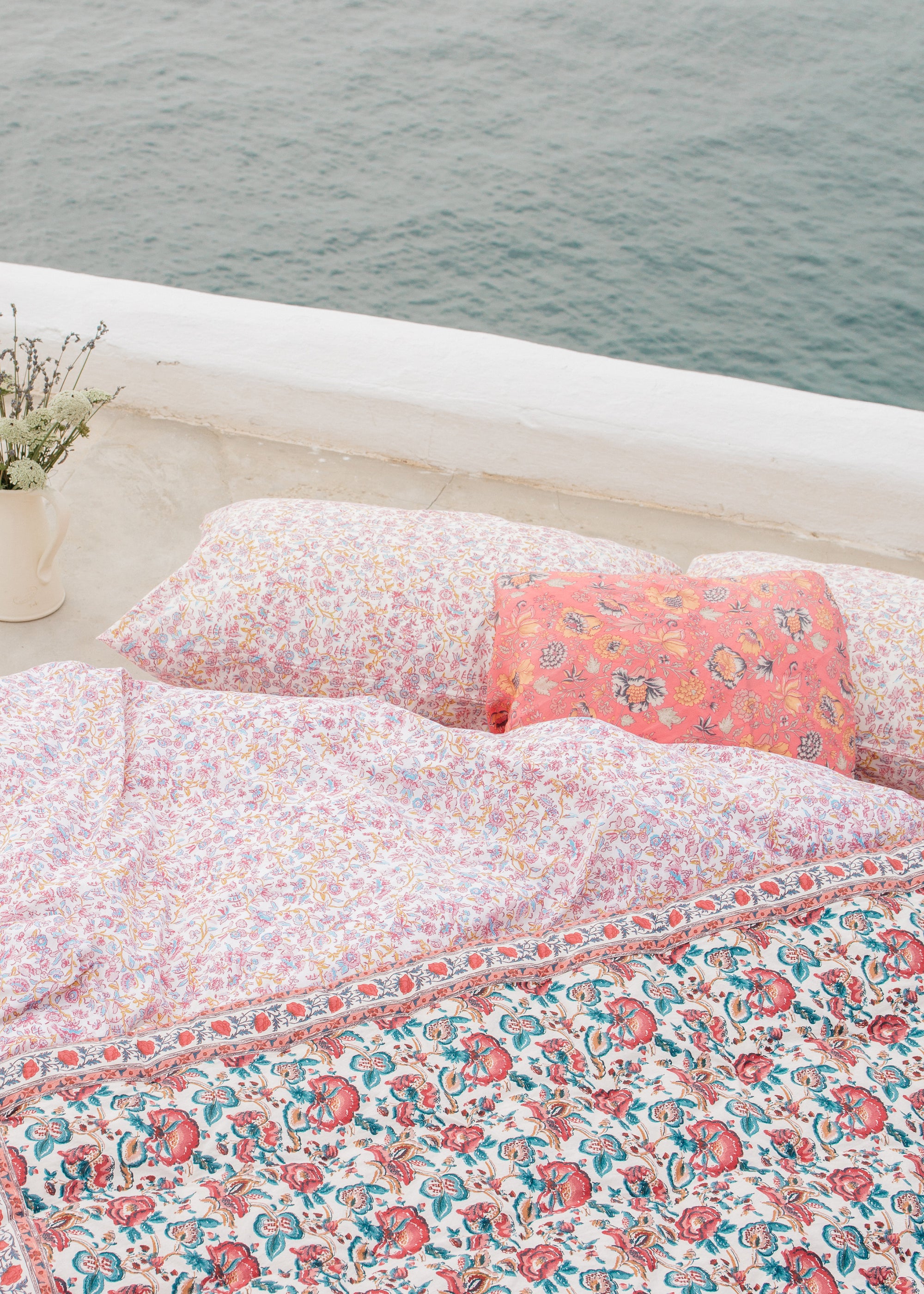 VALERIE FLORAL PILLOW CASE - STRAWBERRY BOHEMIAN HINDI