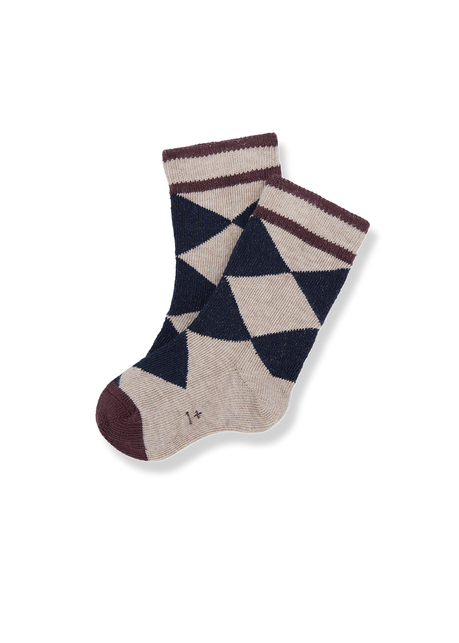 JEPPE ARGYLE SOCKS - TURTLEDOVE