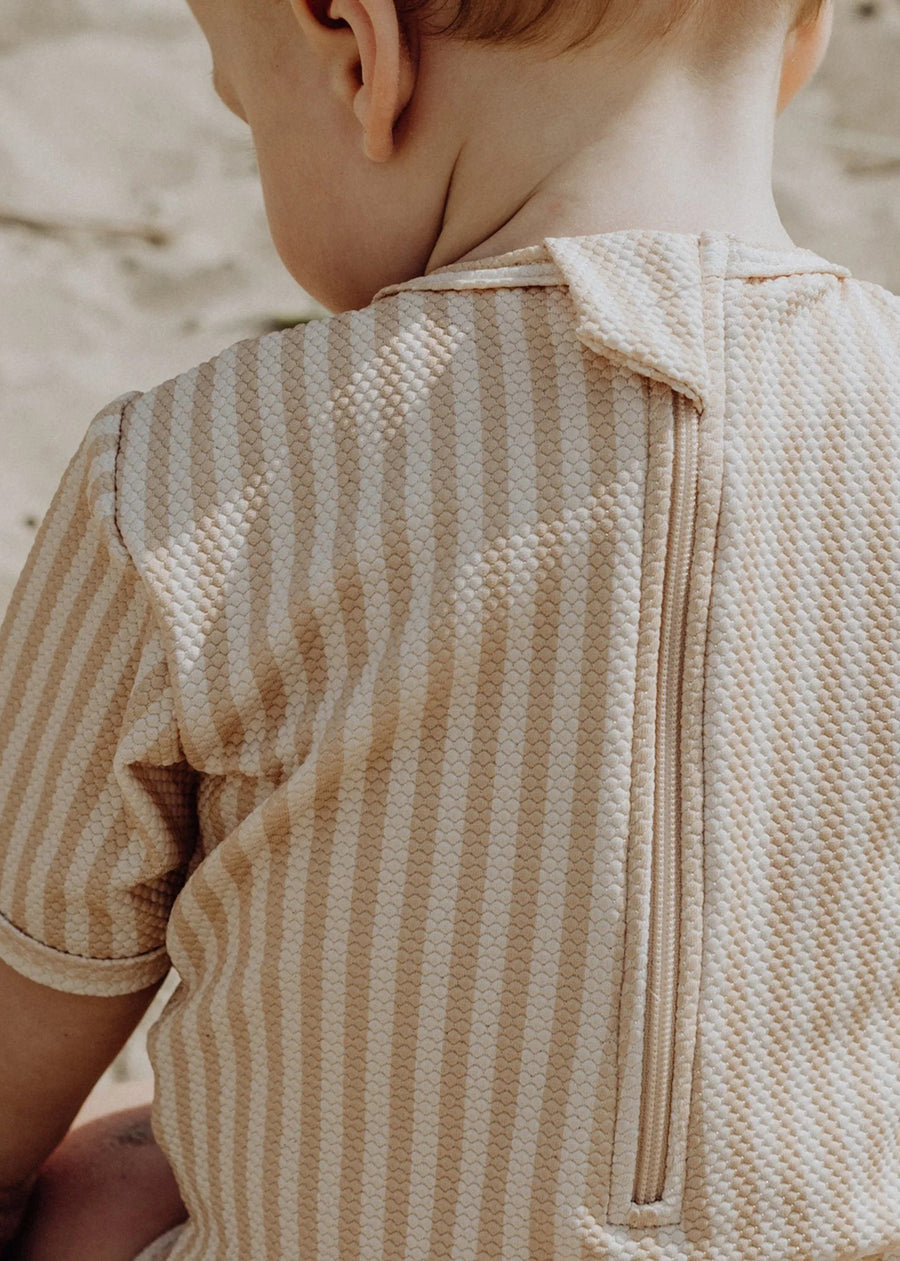 STRIPE RASHGUARD SUIT - HONEY