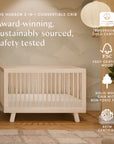 HUDSON 3-IN-1 CONVERTIBLE CRIB WITH TODDLER BED CONVERSION KIT - WASHED NATURAL