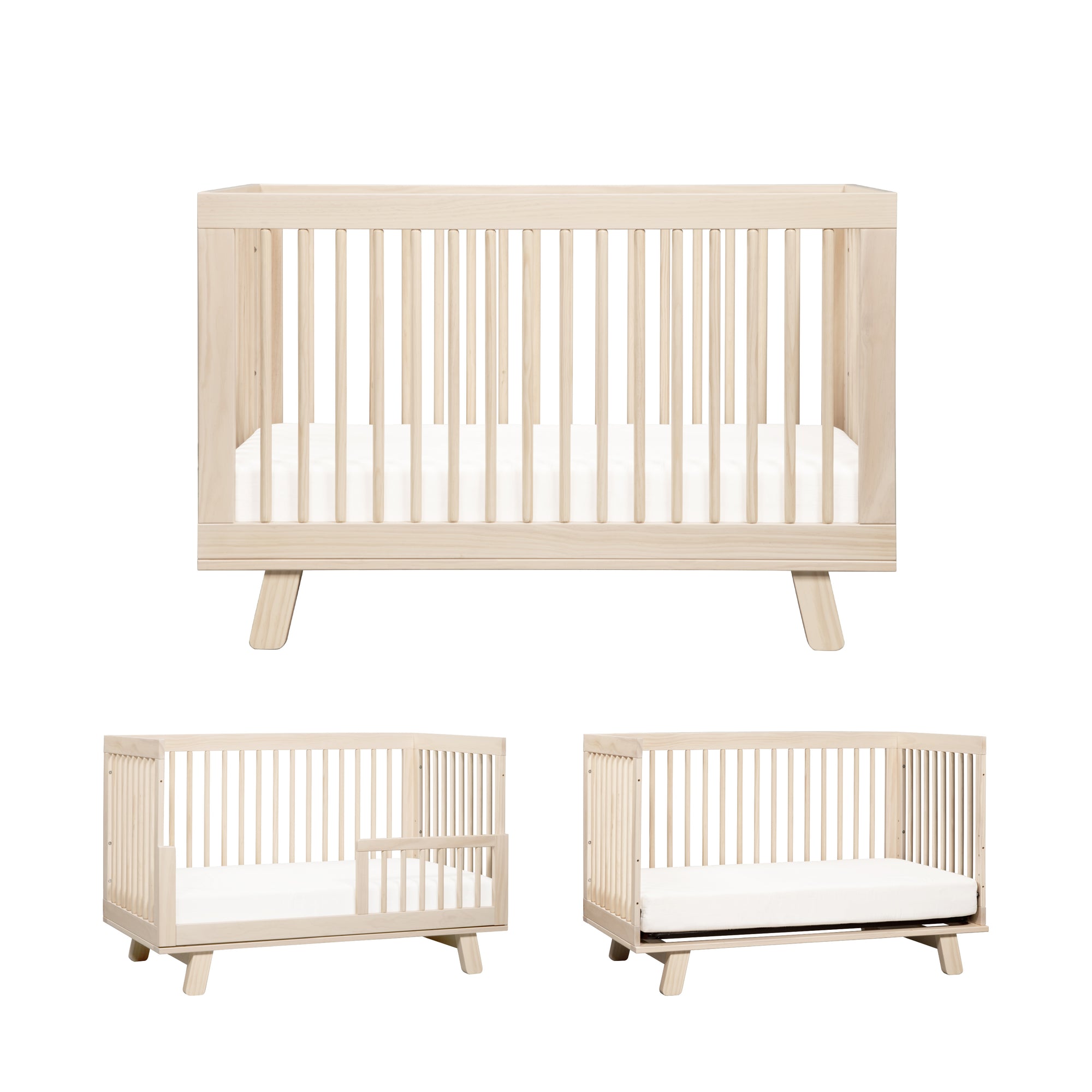 HUDSON 3-IN-1 CONVERTIBLE CRIB WITH TODDLER BED CONVERSION KIT - WASHED NATURAL