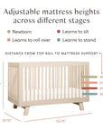 HUDSON 3-IN-1 CONVERTIBLE CRIB WITH TODDLER BED CONVERSION KIT - WASHED NATURAL