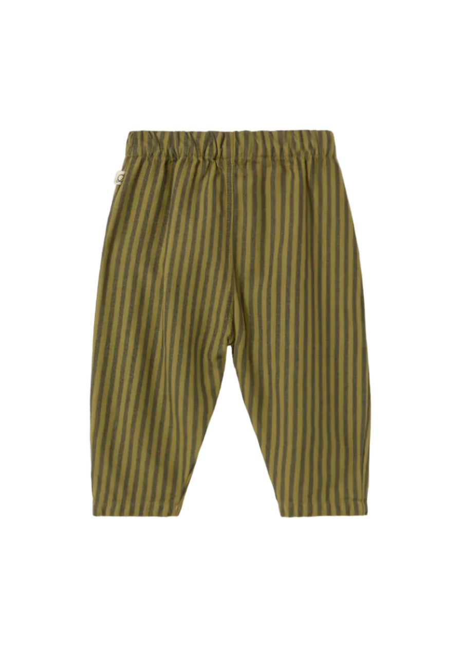 Striped pants on a light gray background