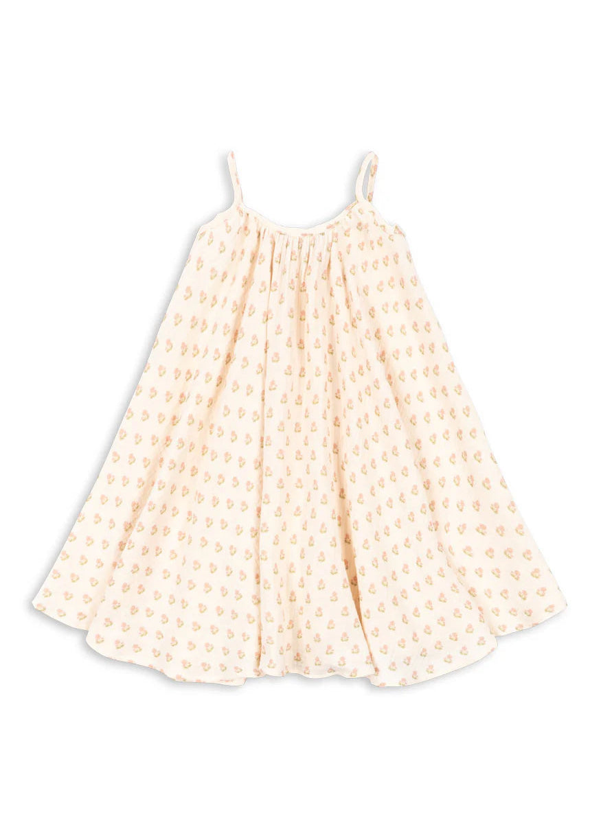 Yellow polka dot dress on a white background