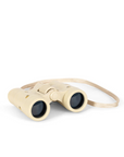 Beige binoculars on a white background