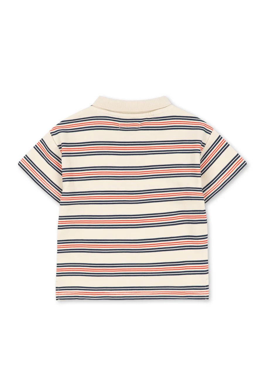 Striped polo shirt on a white background