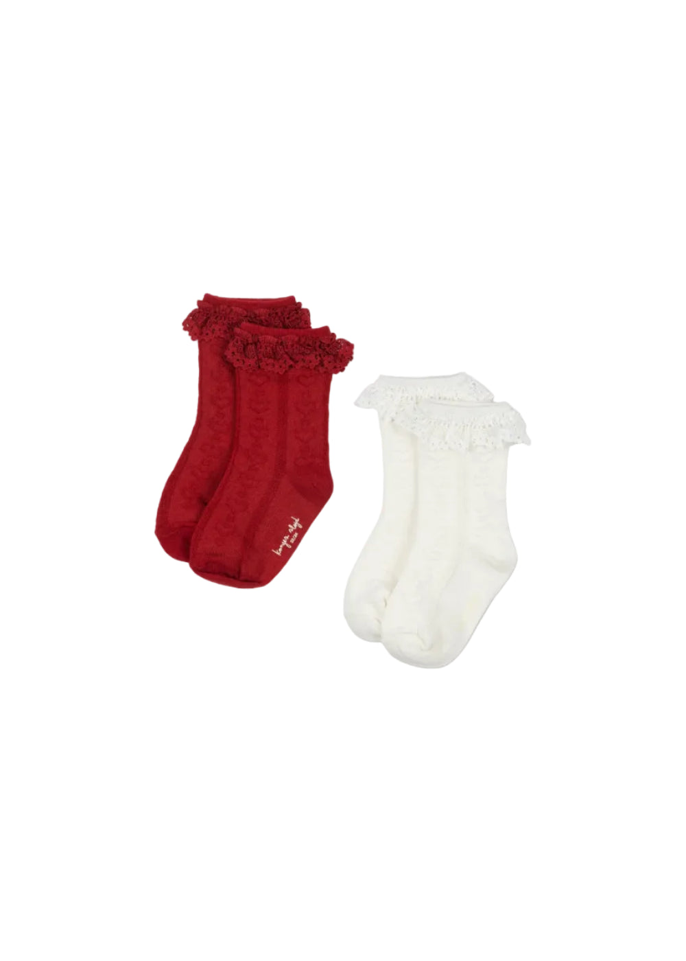 2 PACK FRILL POINTELLE SOCKS