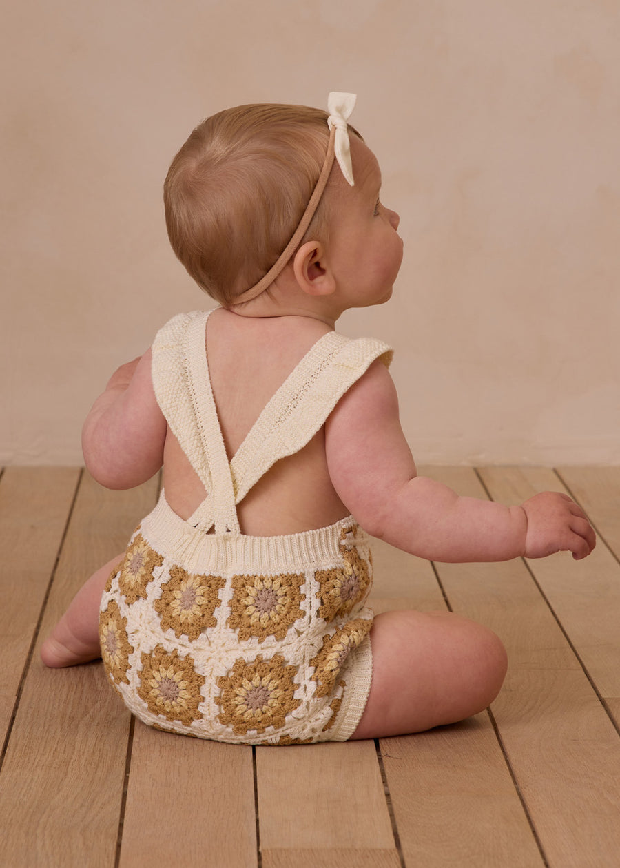 MARIGOLD DAISY CROCHET ROMPER
