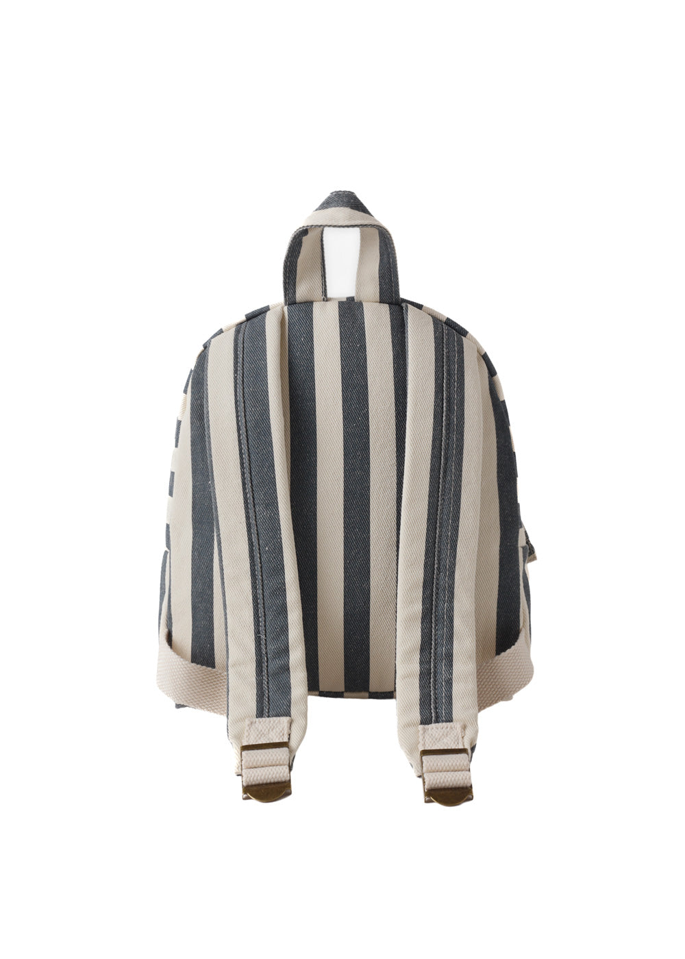 Striped backpack on a white background