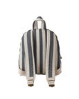 Striped backpack on a white background