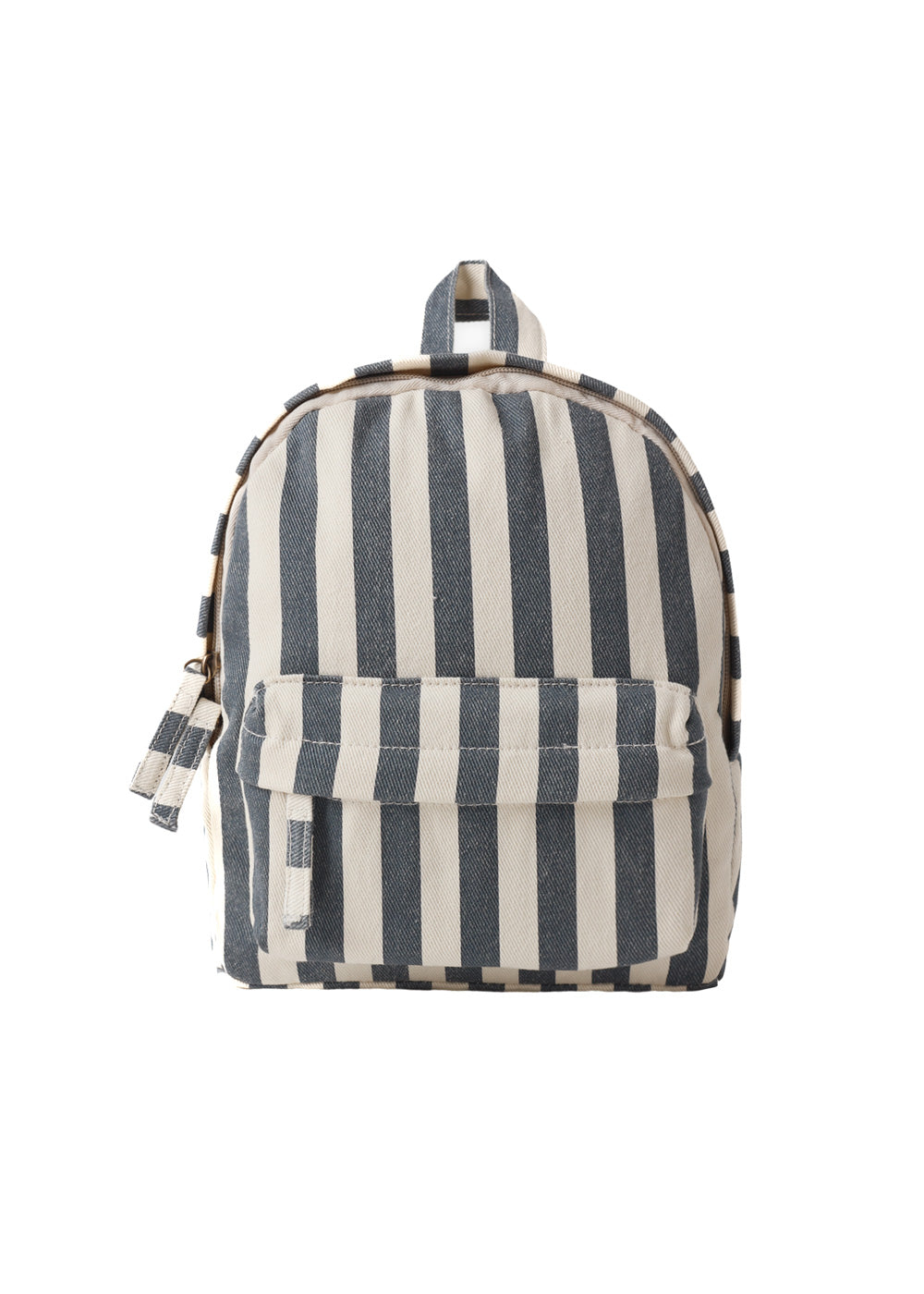Striped backpack on a white background