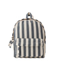 Striped backpack on a white background