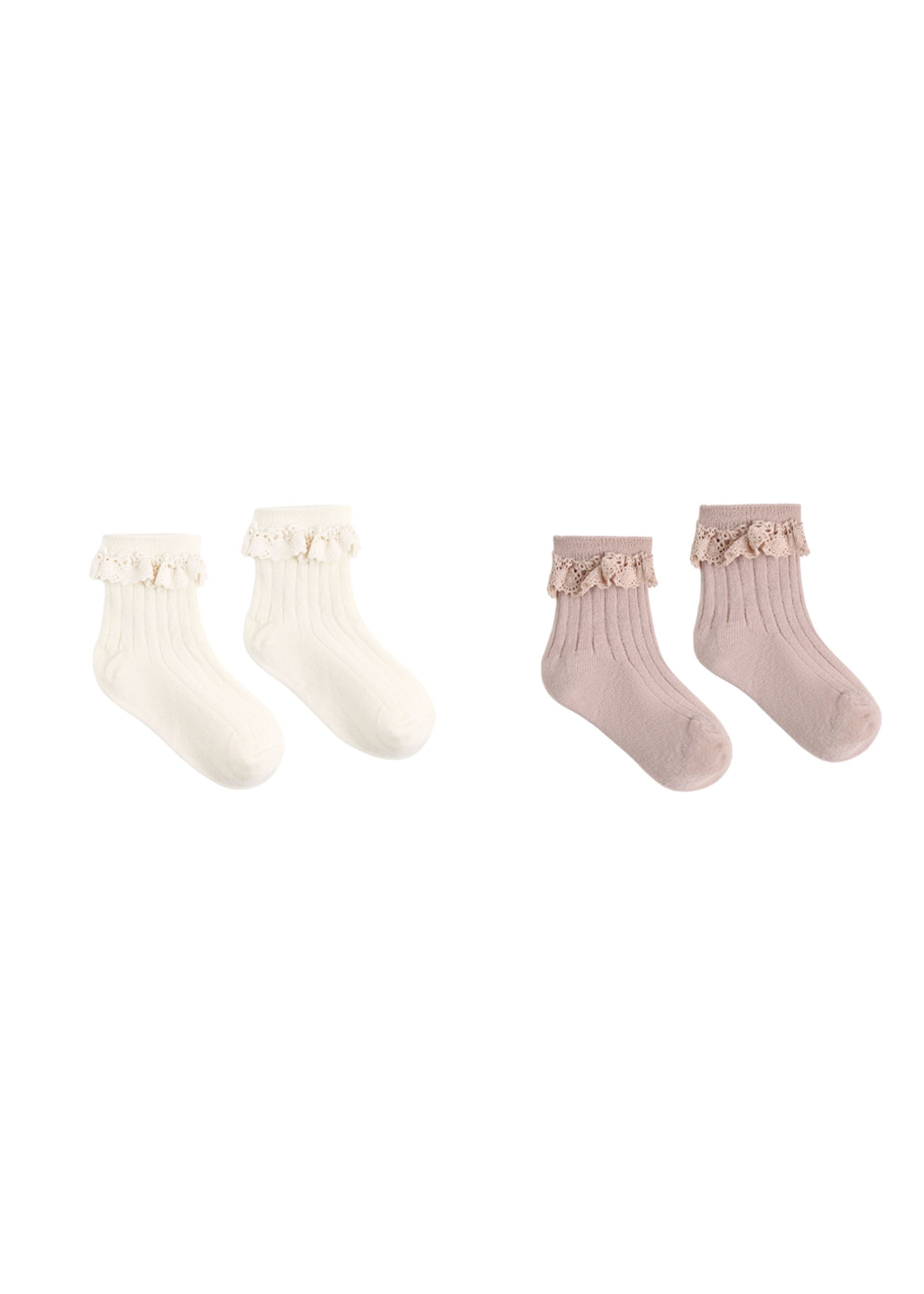 LACE TRIMMED 2-PACK SOCKS