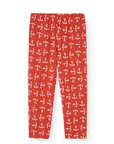 Red leggings with anchor pattern on a white background