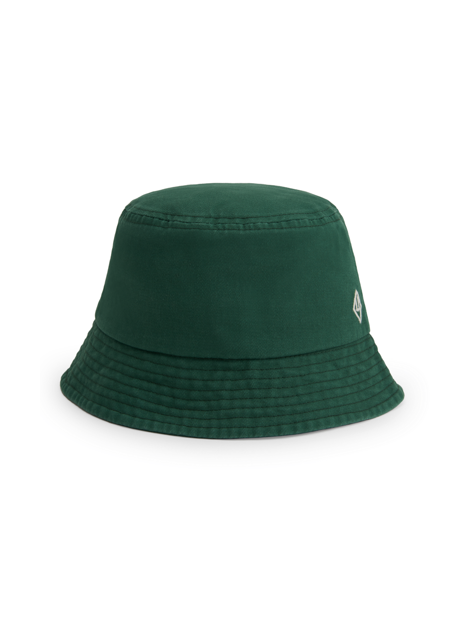 Green bucket hat on a white background