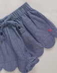 SCALLOP CHAMBRAY SHORTS
