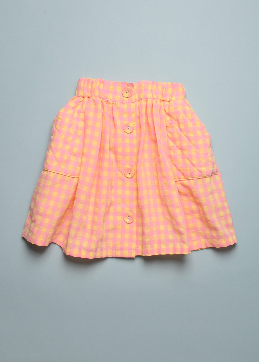 QUILTED CHECK SKIRT