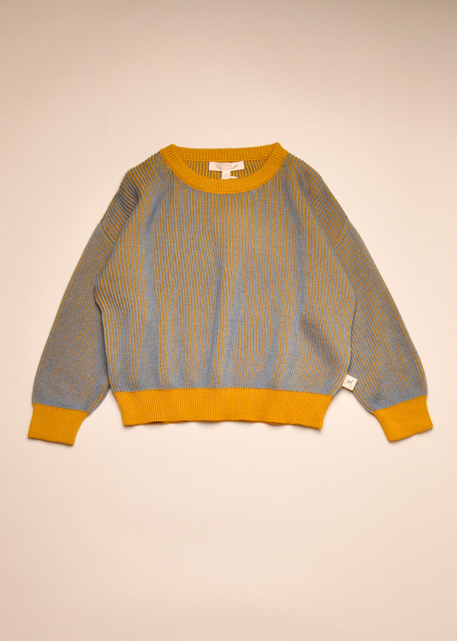TWO TONE RIB KNIT SET - MUSTARD