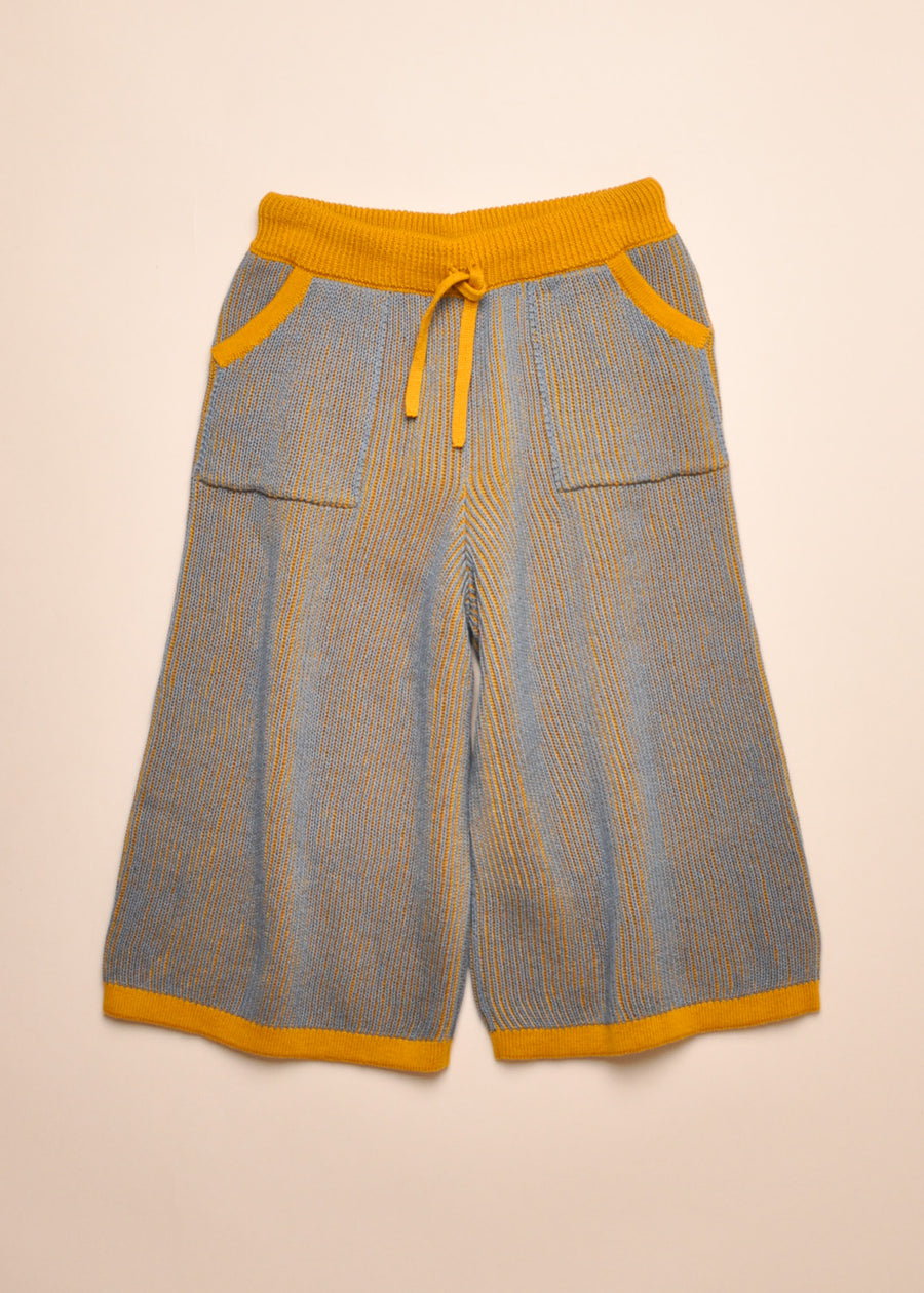 TWO TONE RIB KNIT SET - MUSTARD