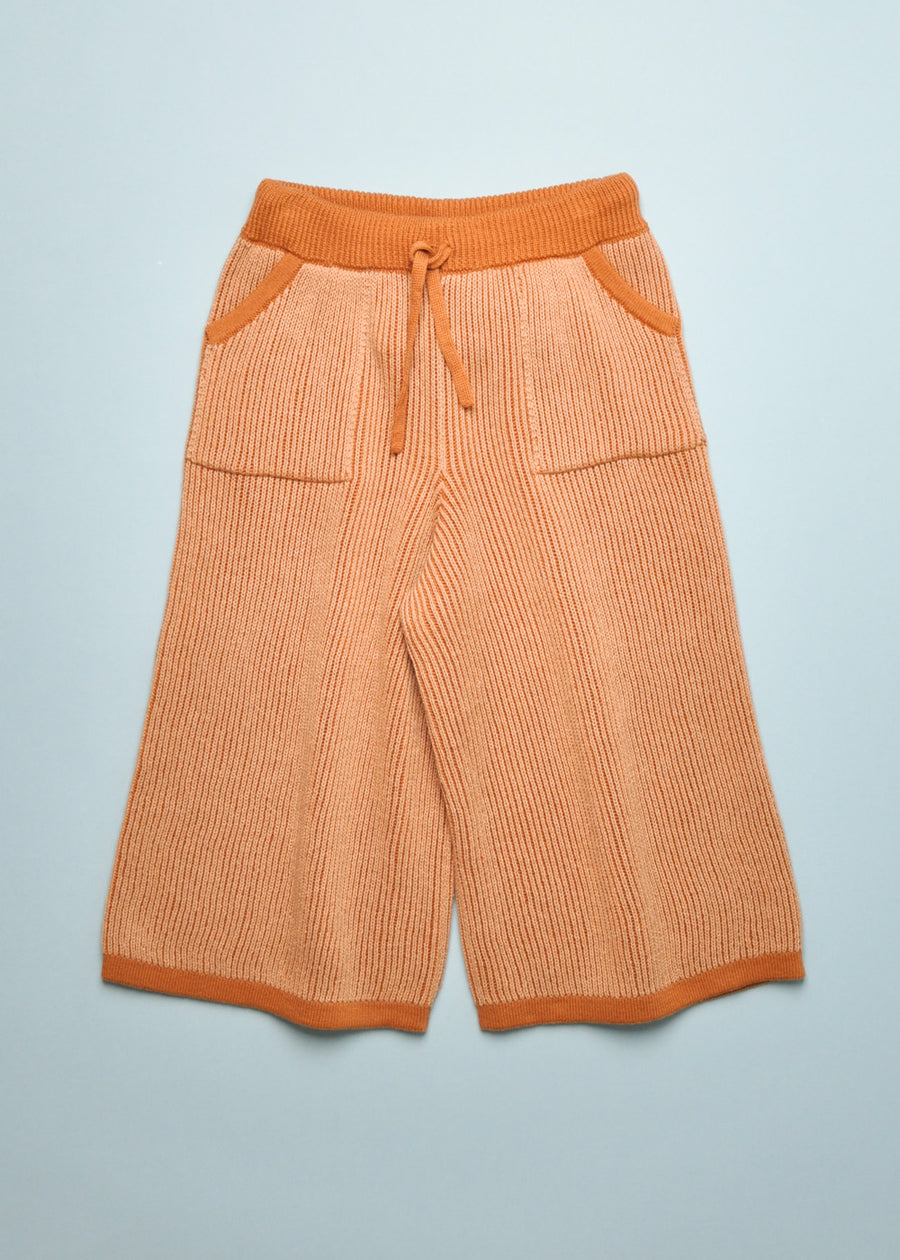 TWO TONE RIB KNIT SET - RUST