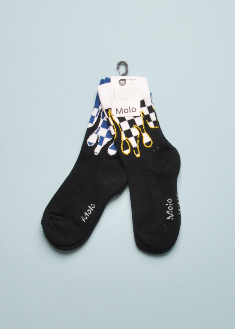 NORMAN SOCKS - 2 PACK - BLUE FLAMES