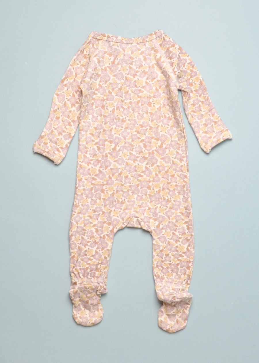 BAMBOO FLORAL ZIP FOOTIE