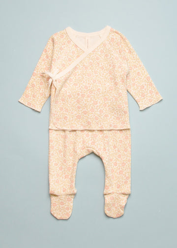 WRAP TOP + FOOTED PANT SET - PRIMROSE