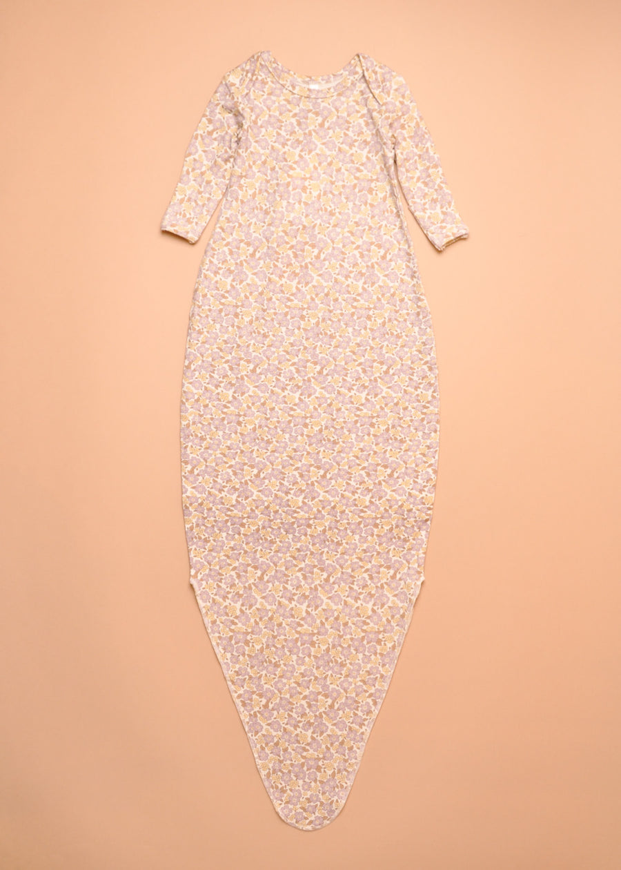 KNOTTED FLORAL GOWN + HAT SET