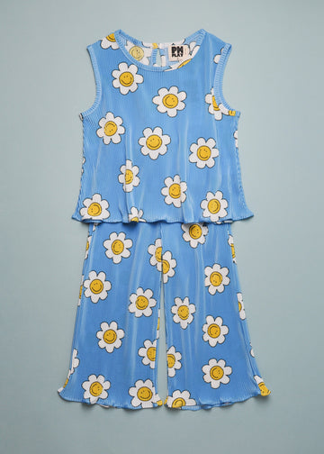 BLUE SMILE PLEATED SET